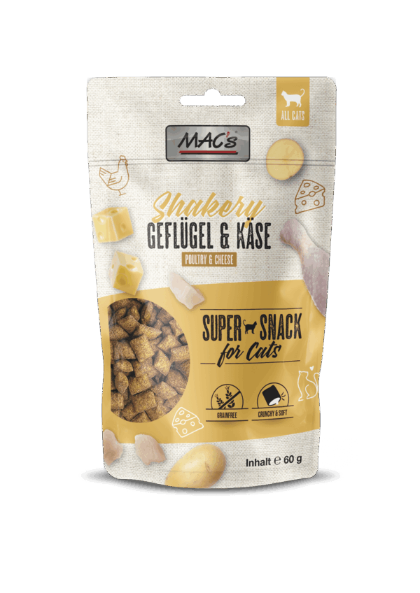 MAC's Cat Shakery Snacks Geflügel & Käse 60g