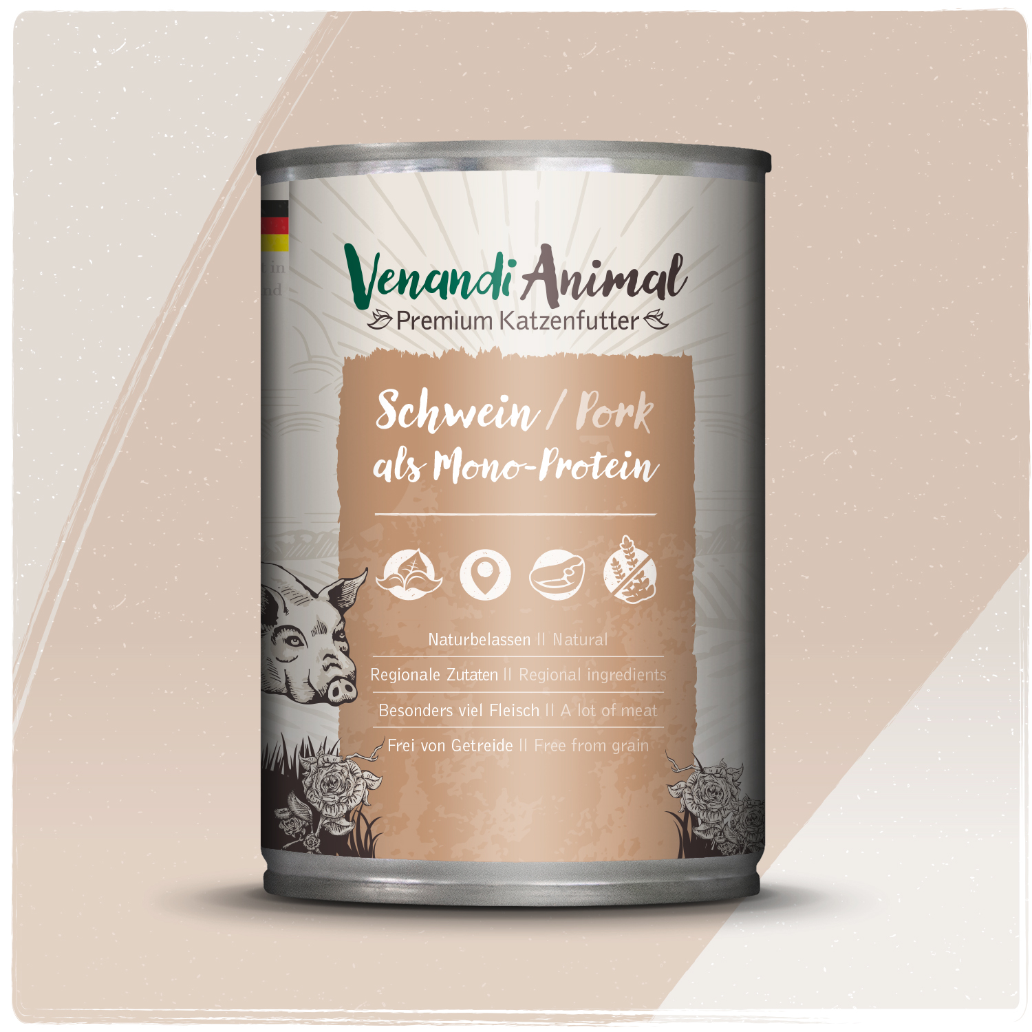 Venandi Schwein als Monoprotein 400g MHD 03/2026
